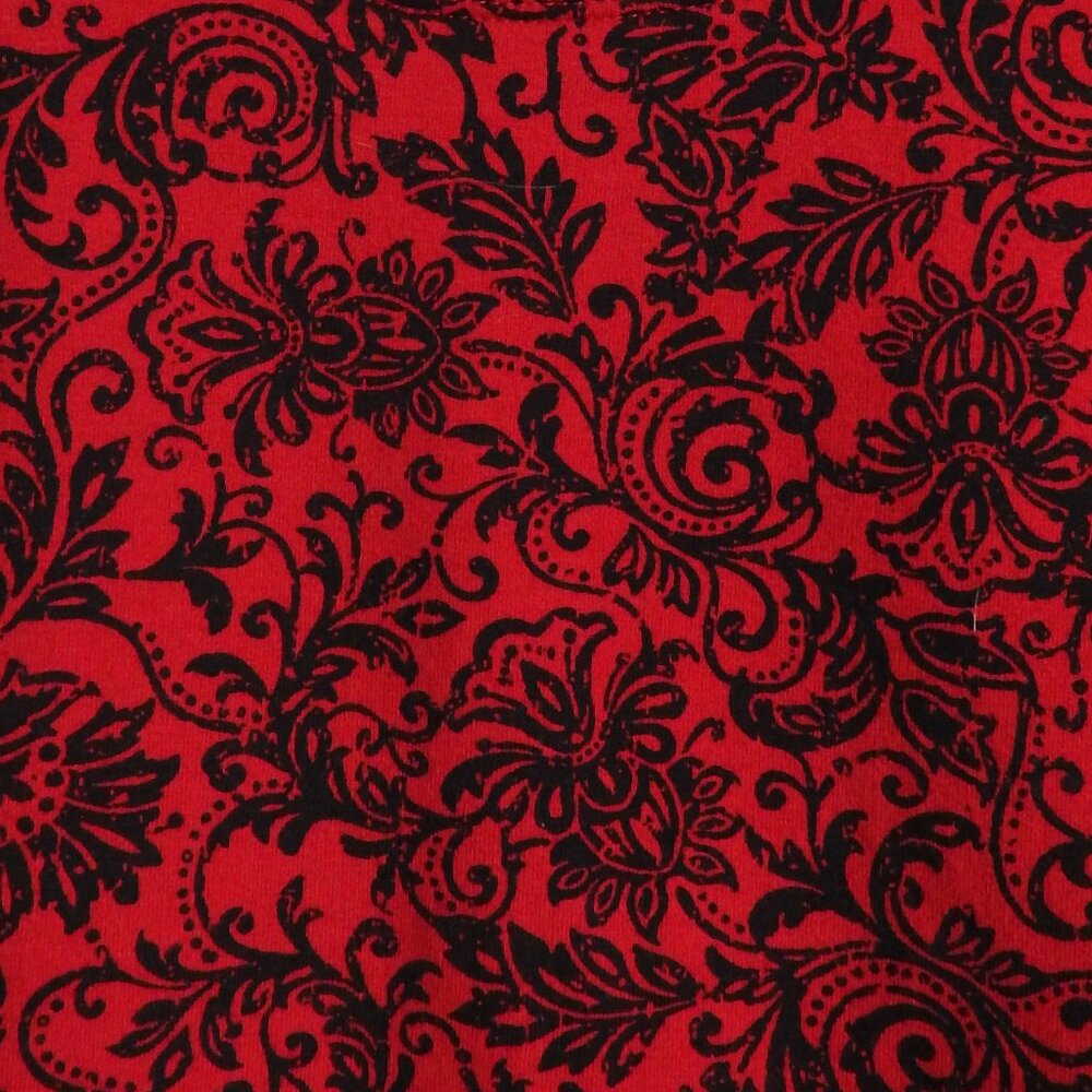 2/$13 Kim Rogers Women's Crew Neck Long Sleeve Top Black & Red Floral Size L - Picture 6 of 6